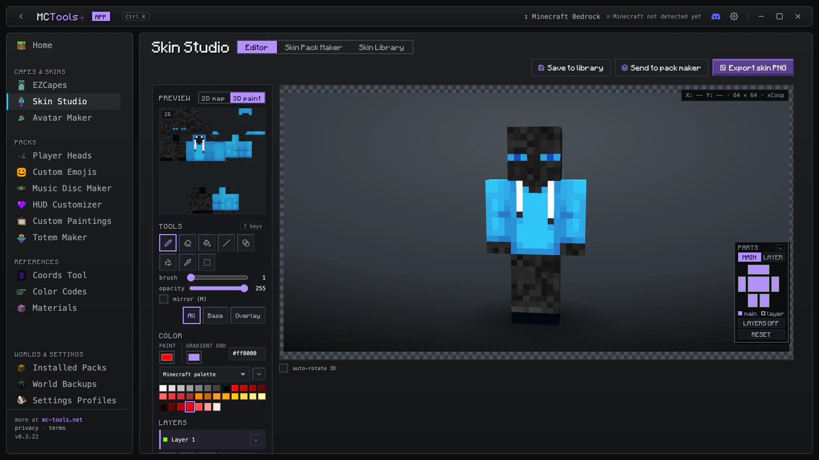 Skin Studio painting a skin in 3D